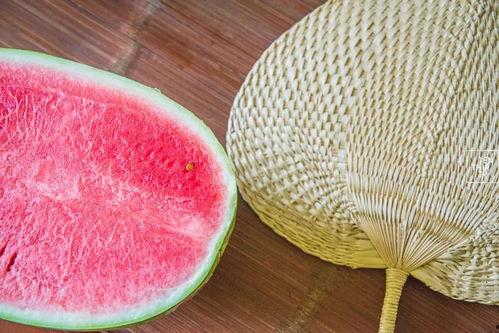 吃瓜摇扇图文,悠然度时光